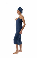 Arven Muslin Turkish Cotton 2-Piece Blue Towel Set
