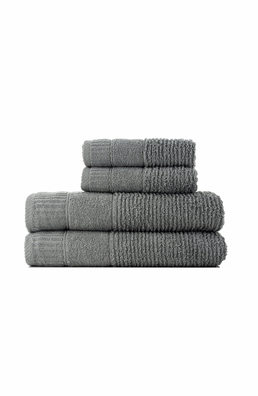 Luxury Soft Aura 100% Turkish Cotton 4-Piece Towel Set - Anthracit
