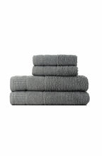 Luxury Soft Aura 100% Turkish Cotton 4-Piece Towel Set - Anthracit