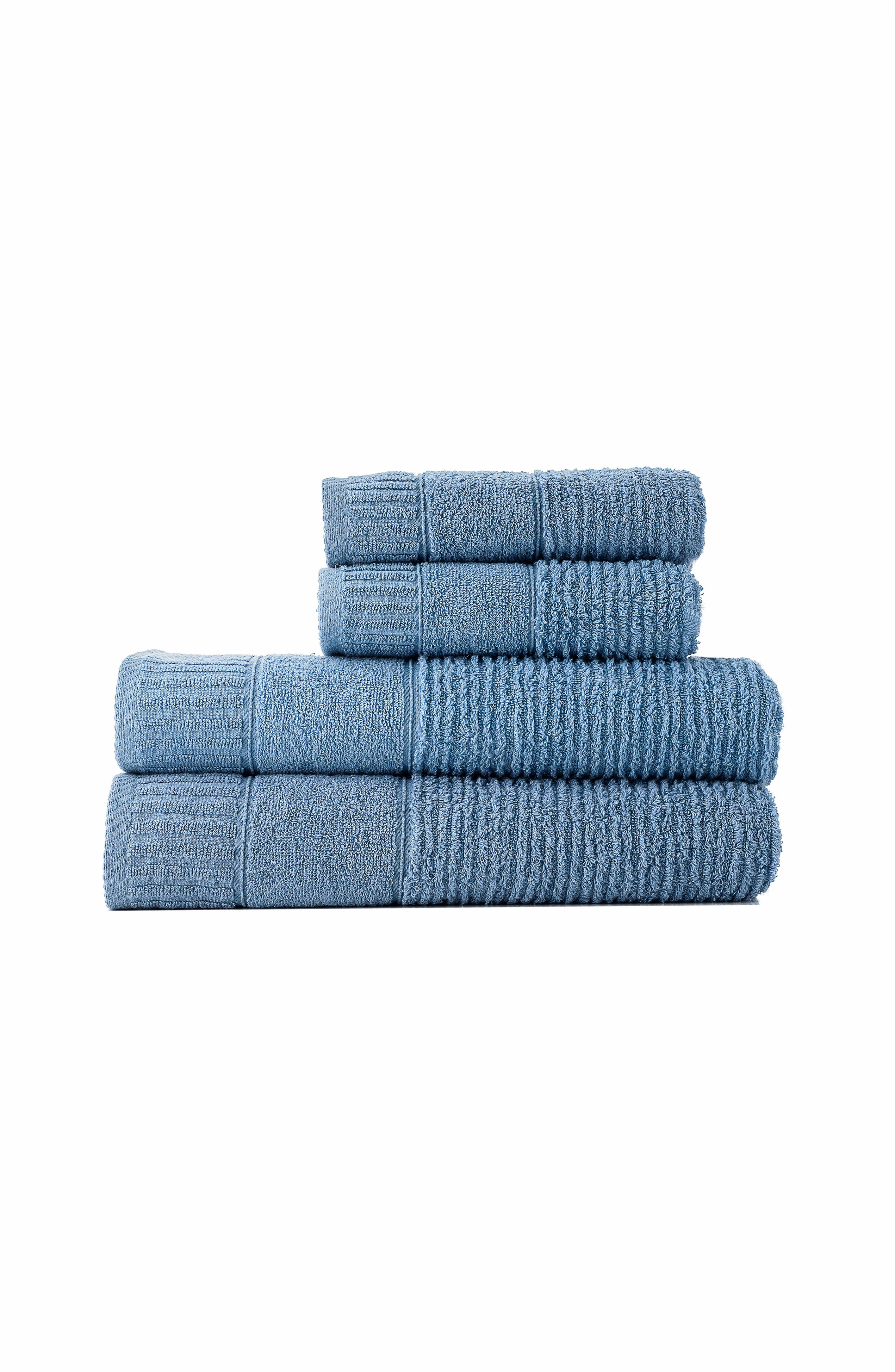 Luxury Soft Aura 100% Turkish Cotton 4 Piece Towel Set - Blue