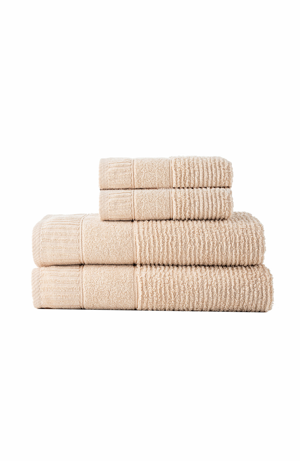 Luxury Soft Aura 100% Turkish Cotton 4 Piece Towel Set - Beige