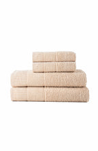 Luxury Soft Aura 100% Turkish Cotton 4 Piece Towel Set - Beige
