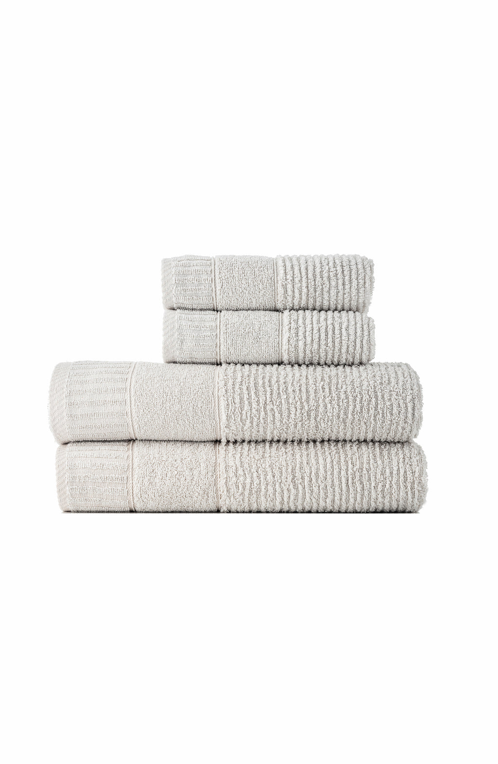 Luxury Soft Aura 100% Turkish Cotton 4 Piece Towel Set - Grey