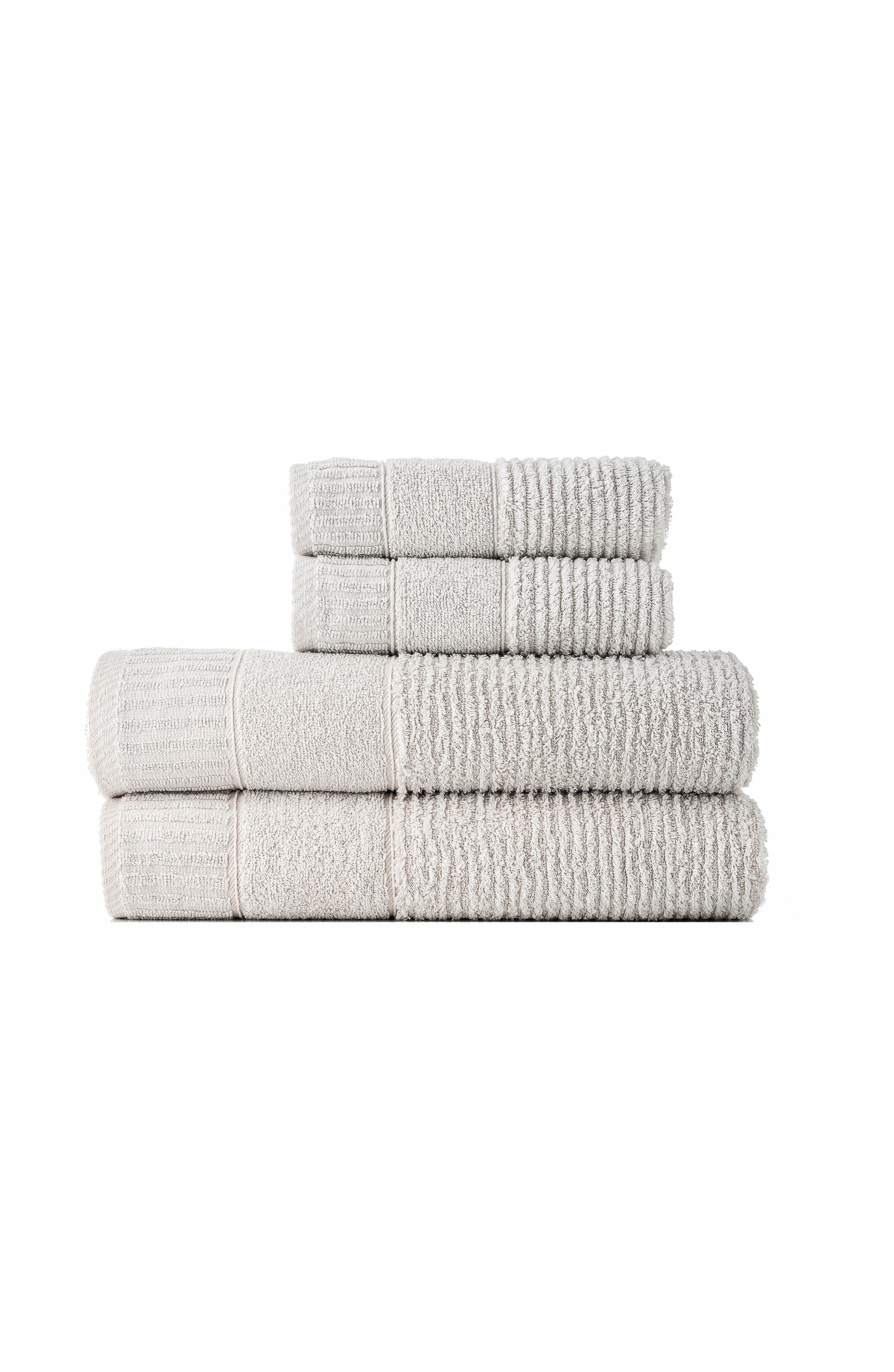 Luxury Soft Aura 100% Turkish Cotton 4 Piece Towel Set - Grey