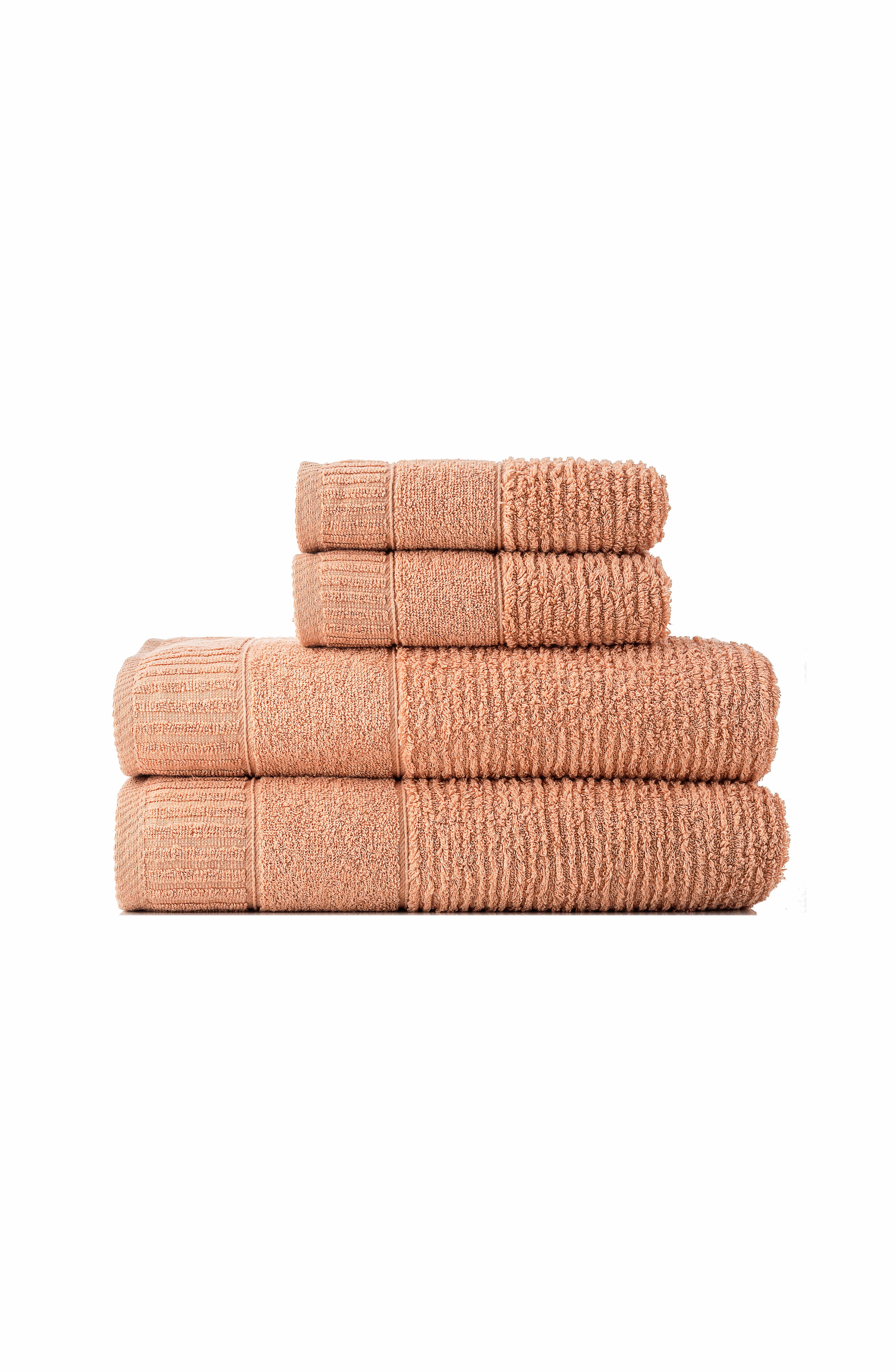 Luxury Soft Aura 100% Turkish Cotton 4 Piece Towel Set - Terracotta
