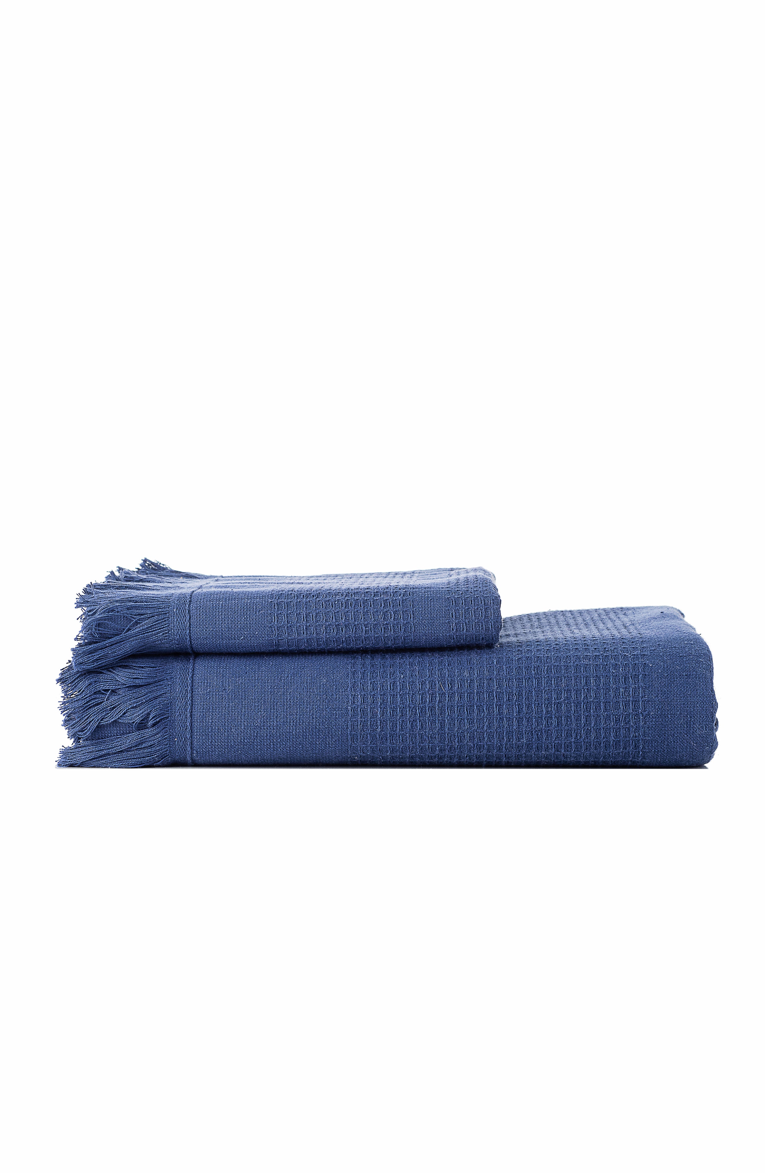 Luma Loom Turkish Cotton 2 Piece Towel Set - Navy Blue