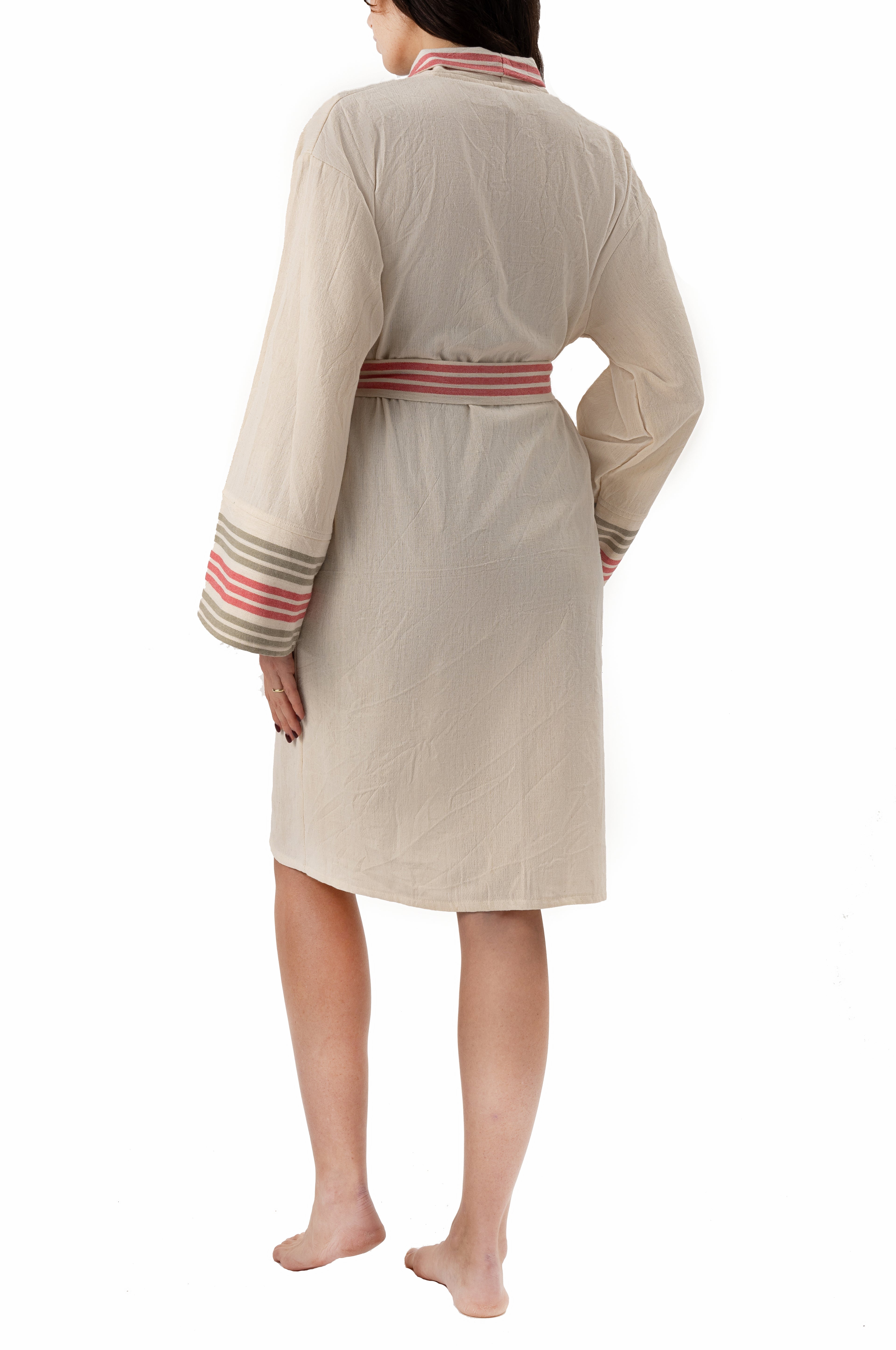 Lunara Turkish Cotton Buldana Style Long Red Kimono