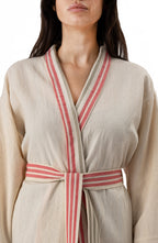 Lunara Turkish Cotton Buldana Style Long Red Kimono