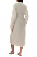 Maren Muslin Bathrobe with Hair Towel Set 100% Turkish Cotton - Ecru