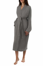 Maren Muslin Bathrobe Set with Hair Towel 100% Organic Turkish Cotton - Gray