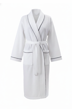 Naturelia Waffle Bathrobe 2 Piece Set with Hair Towel – White Turkish Cotton Blend