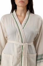 Tuluna Collection Turkish Cotton Peshtemal Bathrobe 100% Cotton - Green