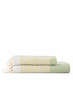 Turco Peshtemal and Hand Towel Set %100 Turkish Cotton - Green
