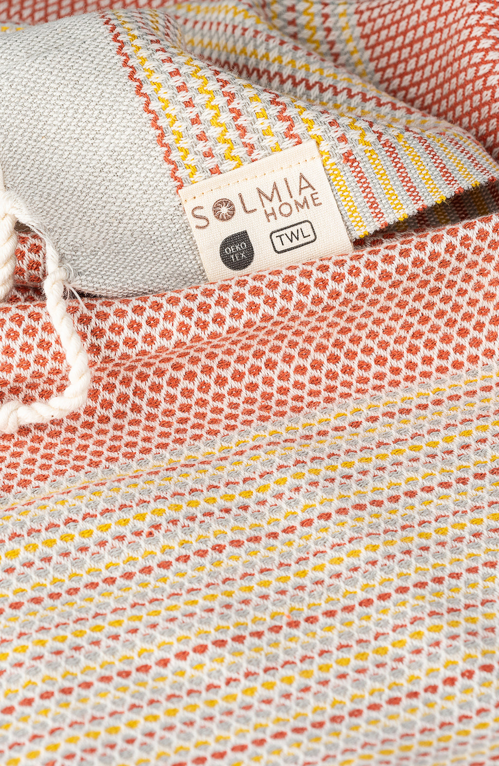 Turco Peshtemal and Hand Towel Set %100 Turkish Cotton - Red