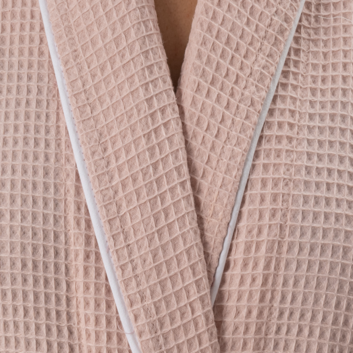 Naturelia  Turkish Cotton Blend Waffle Bathrobe 2-Piece Set with Hair Towel – Blush Pink
