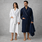 Naturelia Waffle Robe & Towel Couple Set (4-Piece)