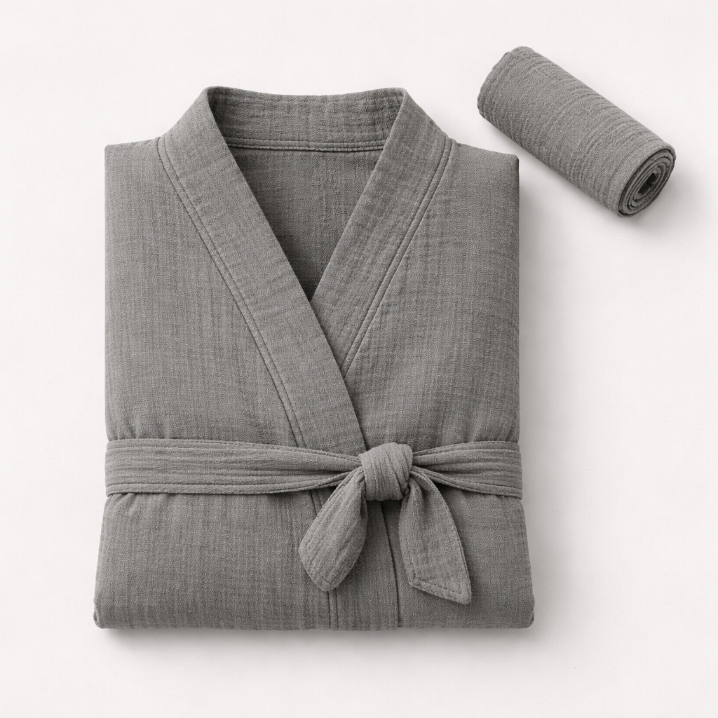 Maren Muslin Robe + Hair Towel Set